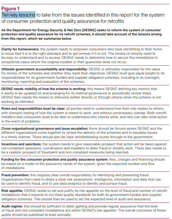 Ten key lessons NAO